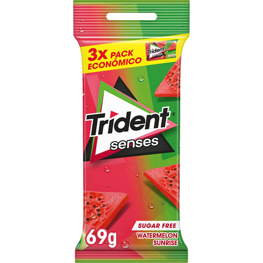 CHICLES SENSES WATERMELON, 3X23G TRIDENT