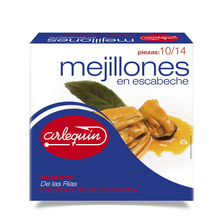 MEJILLONES EN ESCABECHE GIGANTES 10-14 PIEZAS ARLEQUIN