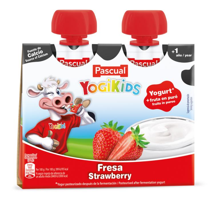 YOGURES POUCHE FRESA YOGIKIDS, 80G PASCUAL