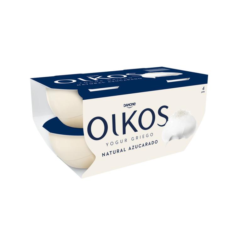 YOGUR GRIEGO NATURAL AZUCARADO P4, 460G OIKOS