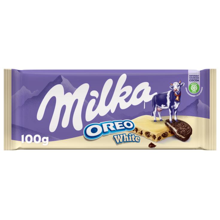 CHOCOALTE BLANCO CON OREO, 100G MILKA