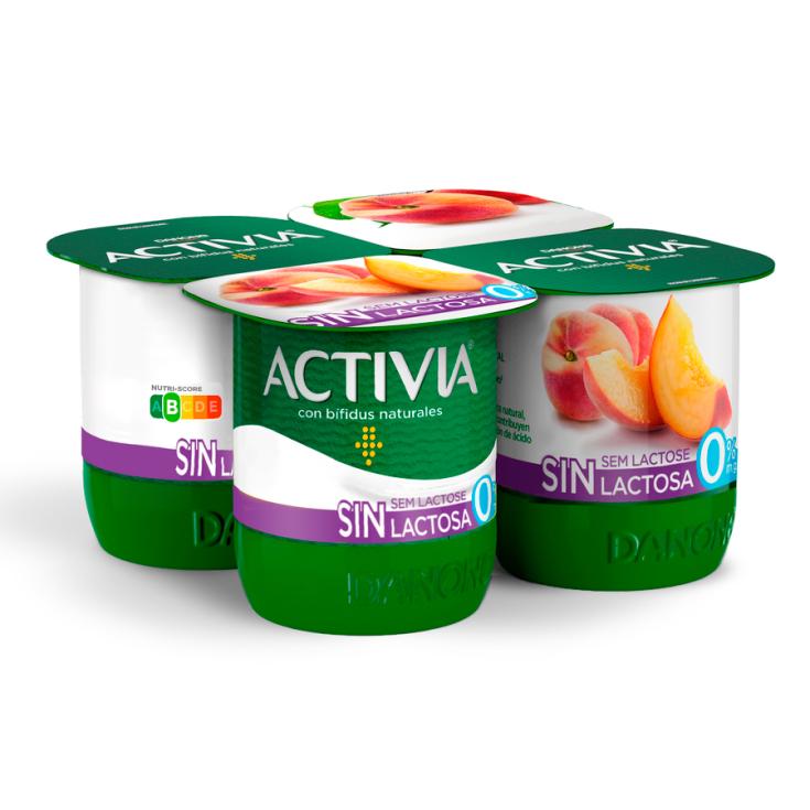 YOGUR SIN LACTOSA MELOCOTON 0%, 4X100G DANONE