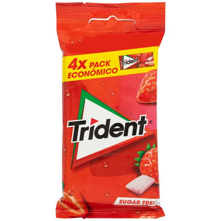 CHICLES FRUIT GRAGEA S/A FRESA, 4X14.5G TRIDENT