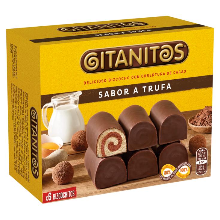 BIZCOCHO DE TRUFA 6 UND, 165GR GITANITOS