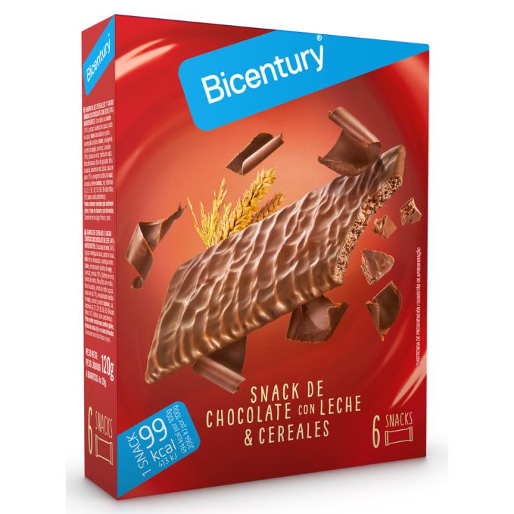 SNACKS DE CHOCOLATE CON LECHE, 6X120G BICENTURY