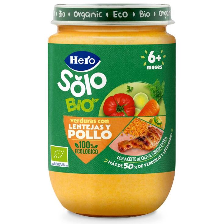 VERDURAS CON POLLO Y ARROZ, 190GR HERO BABY SOLO