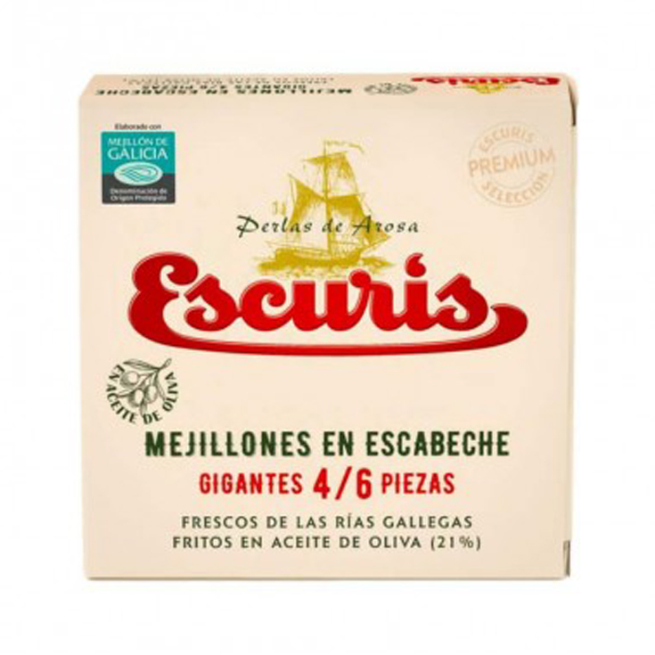 MEJILLON ESCABECHE 4-6 PIEZAS, 70G ESCURIS