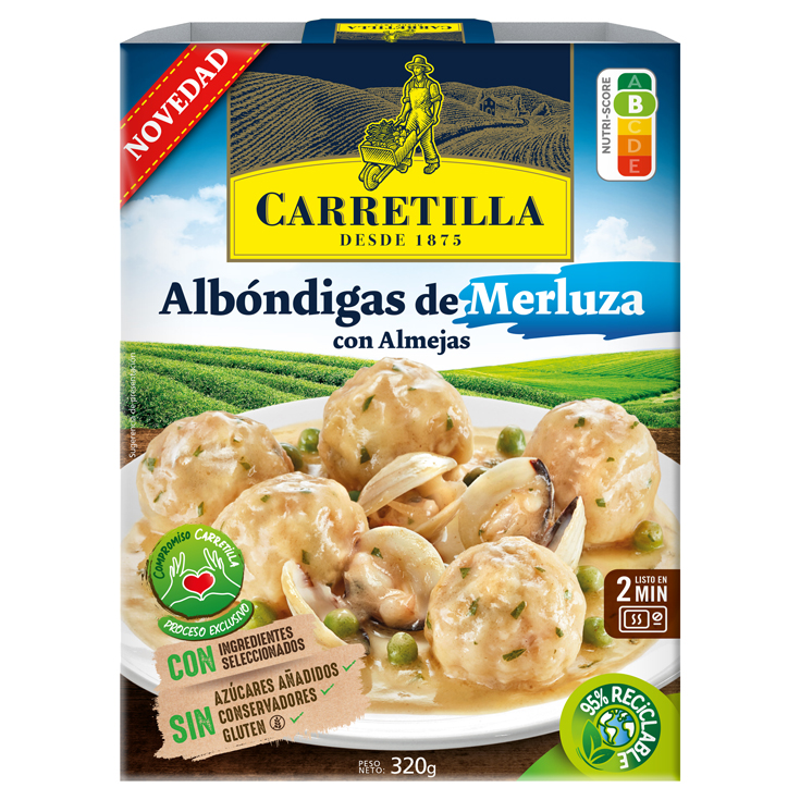 ALBONDIGAS DE MERLUZA CON ALMEJAS, CARRETILLA