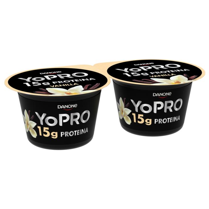 YOGUR VAINILLA 0% AZÚCARES YOPRO, 2X160 G DANONE