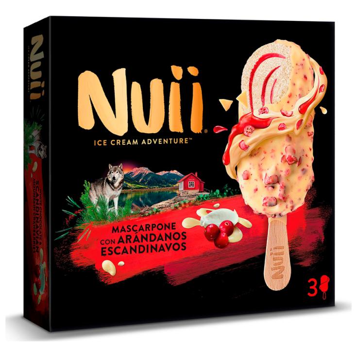 HELADO QUESO MASCARPONE CHOCO BLANCO, 3X90ML NUII