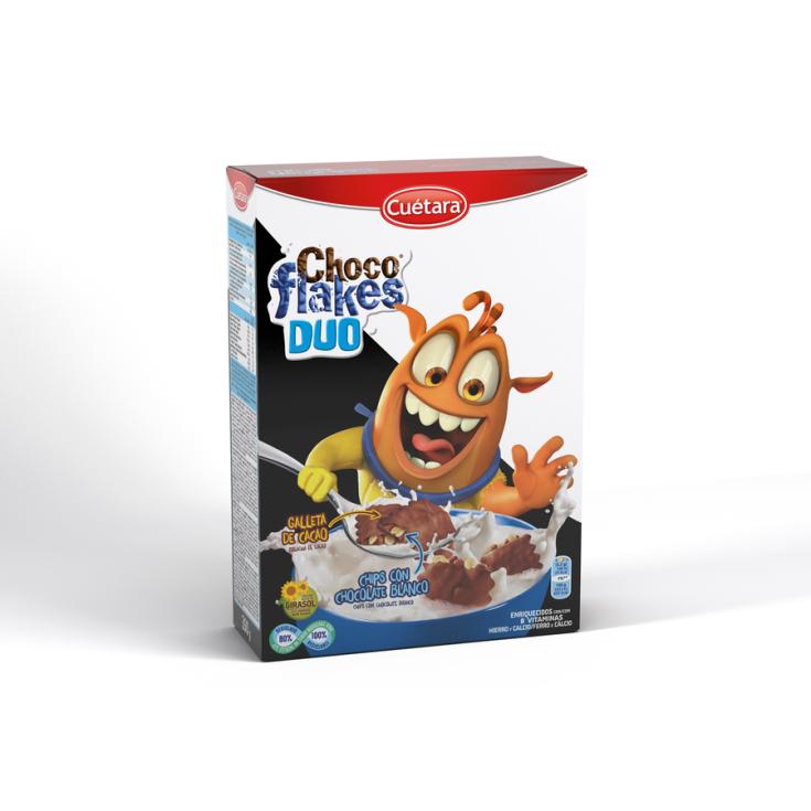 GALLETAS CHOCO FLAKES DUO, 350G CUETARA