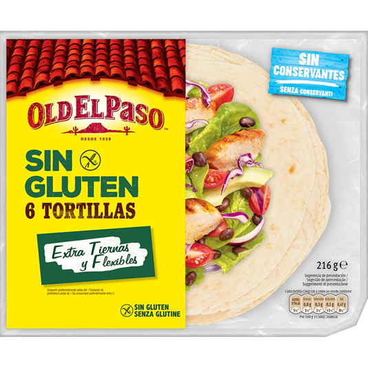 TORTILLA SIN GLUTEN , 216G OLD EL PASO