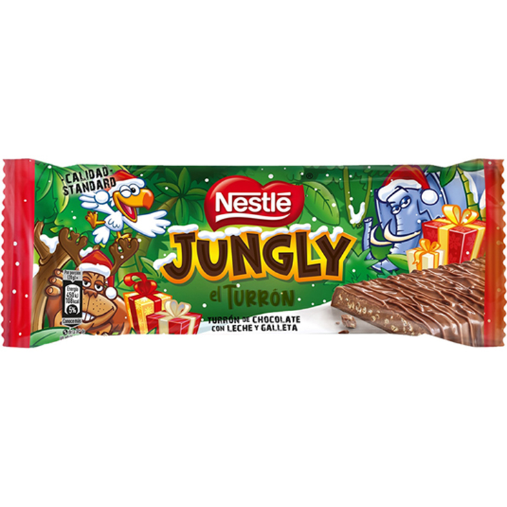 TURRON CHOCOLATE CON LECHE JUNGLY, 232G NESTLE