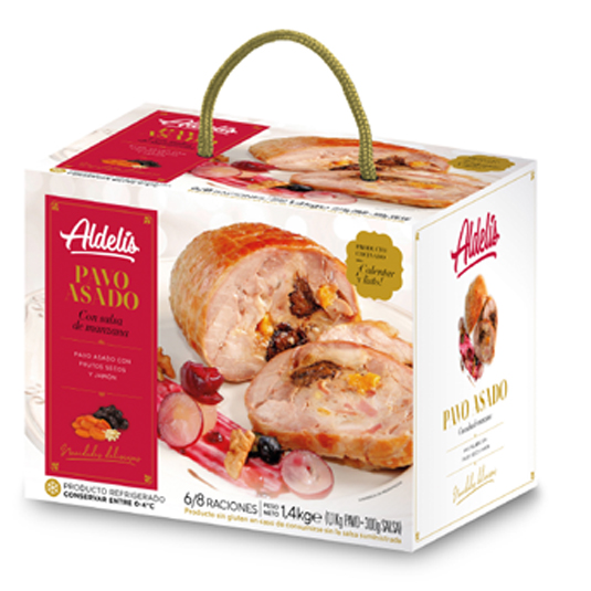 PAVO ASADO CON FRUTOS SECOS Y JAMON CON SALSA DE MANZANA ALD