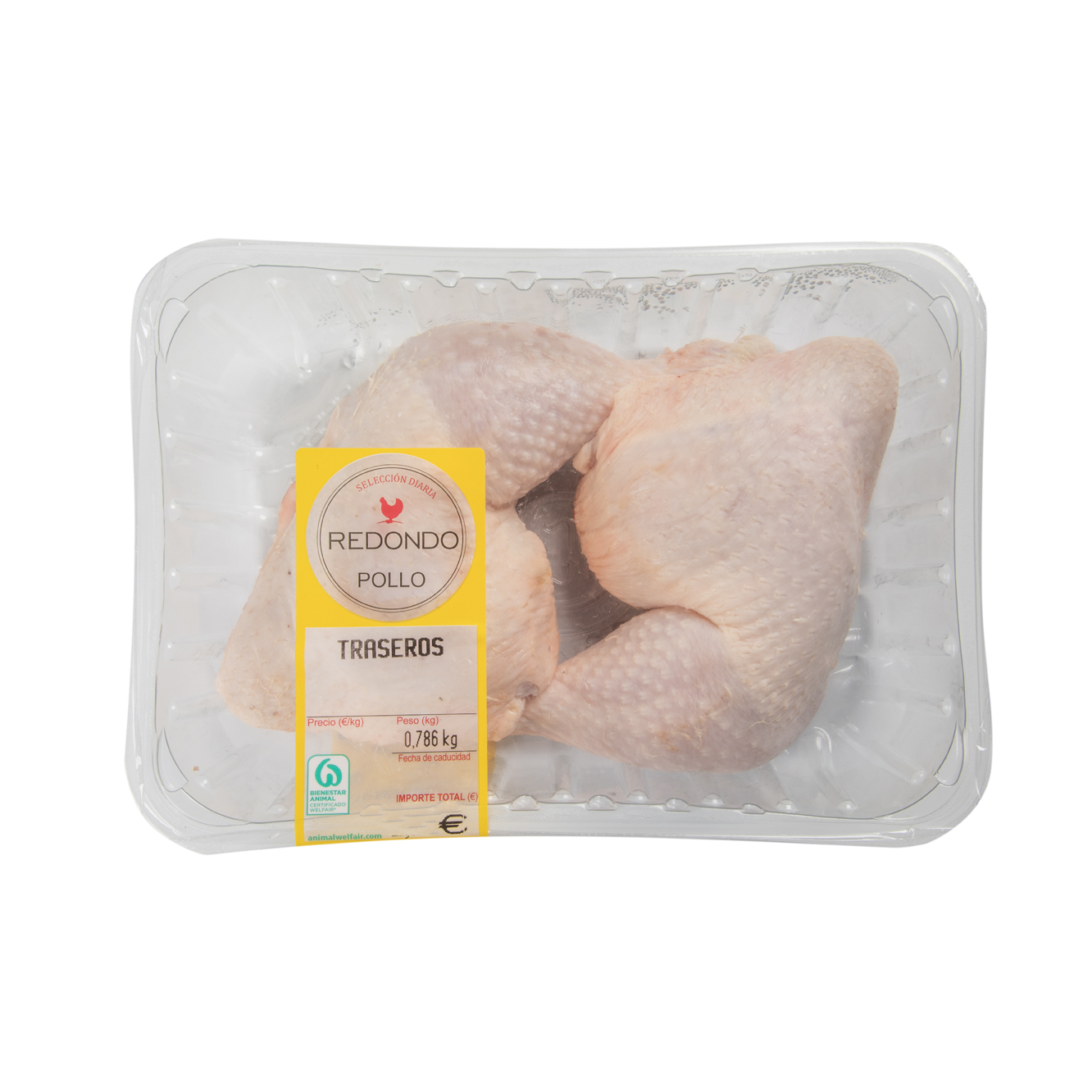 TRASEROS DE POLLO BANDEJA, 650G APROX REDONDO