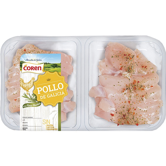 MEDALLONES PECHUGA POLLO FINAS HIERBAS, 500G APROX COREN