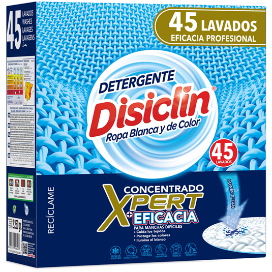 DETERGENTE EN POLVO, 45 DOSIS DISICLIN