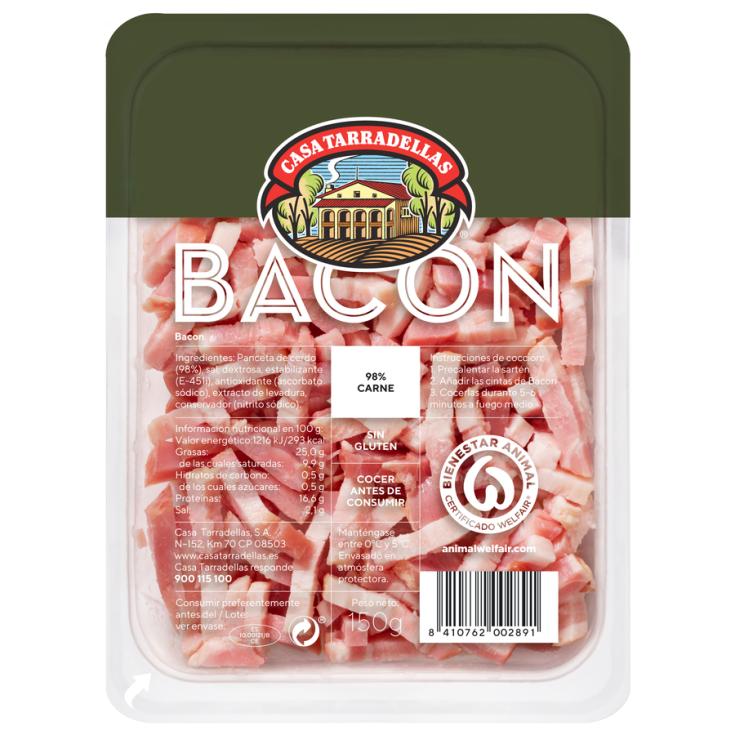 CINTAS BACON SOBRE , 150G CASA TARRADELLAS