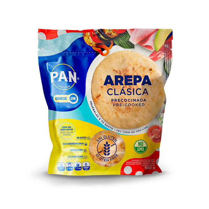 AREPA BLANCA PRECOCINADA, 6*110G P.A.N.
