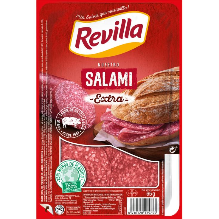 SALAMI EXTRA LONCHAS, 65g REVILLA