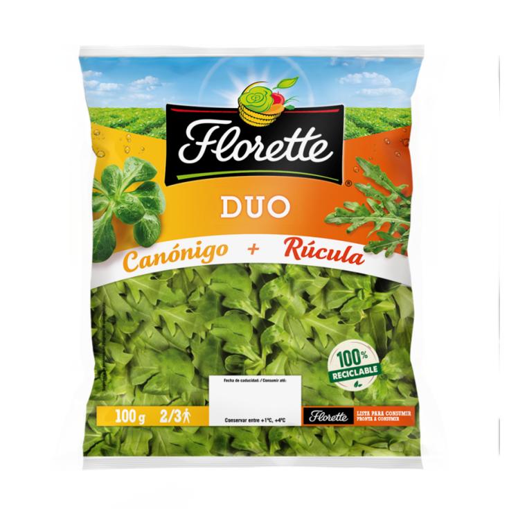 DUO ENSALADA CANONIGO+RUCULA, 100G FLORETTE