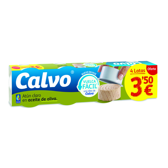 ATUN CLARO ENA CEITE DE OLIVA, 4X52G CALVO