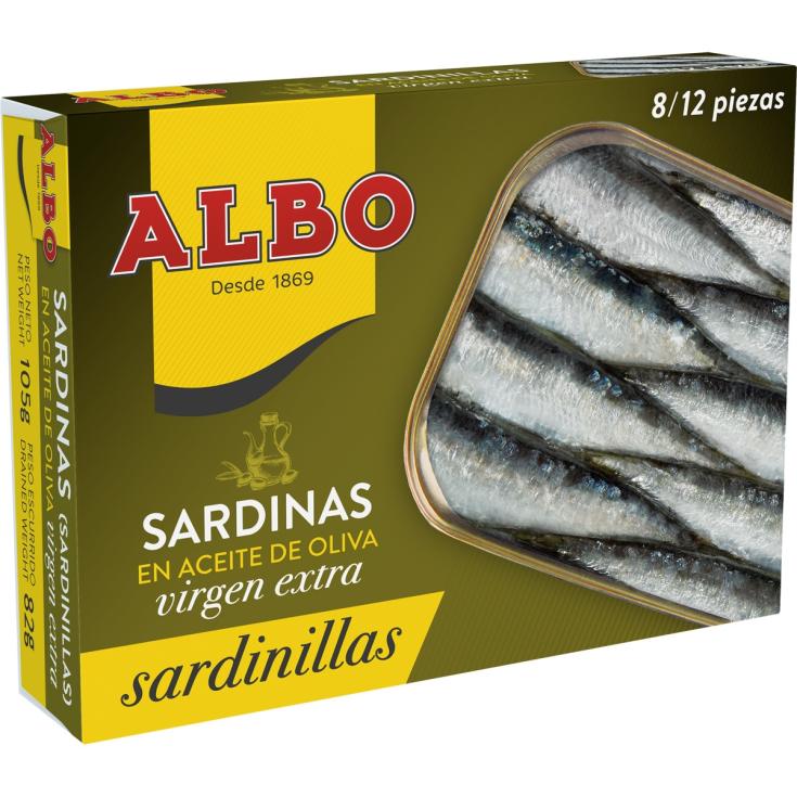 SARDINILLA ACEITE OLIVA V.E.8/12, 82 GR ALBO