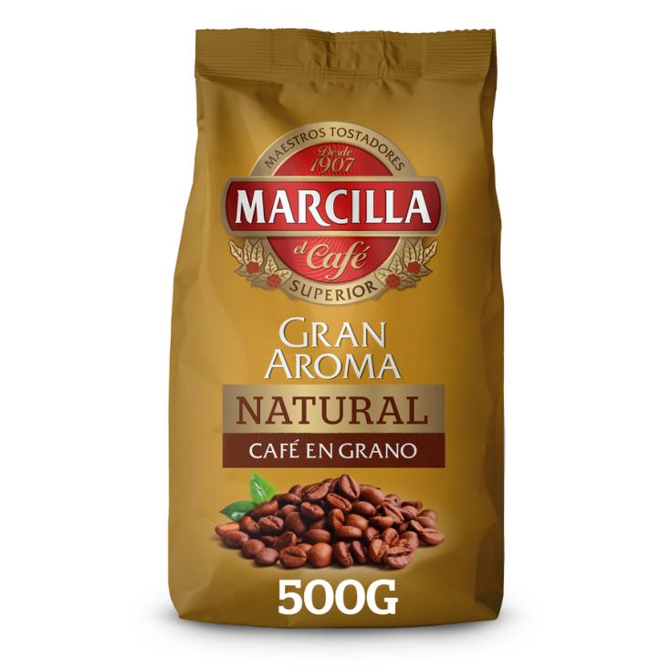 CAFÉ EN GRANO NATURAL, 500GR MARCILLA