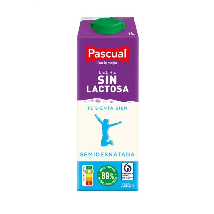 LECHE SEMIDESNATADA SIN LACTOSA, 1L PASCUAL