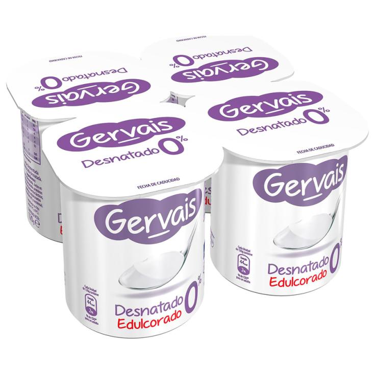 YOGUR 0% NATURAL EDULCORADO, 4X120G GERVAIS