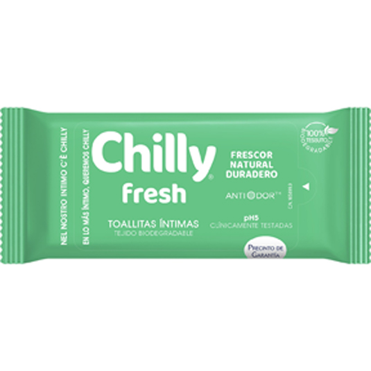 TOALLITA HIGIENE INTIMA ANTI-ODOR PH5, 12 UD CHILLY