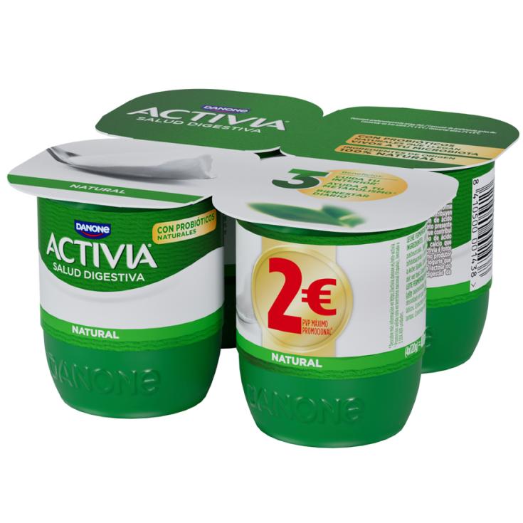 YOGUR ACTIVIA NATURAL, 4X120GR ACTIVIA