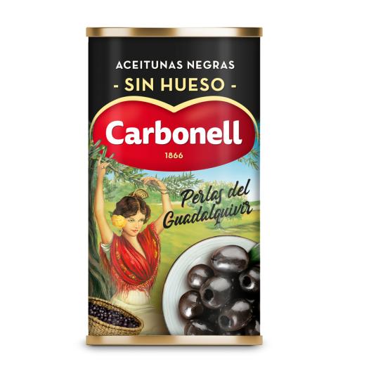 ACEITUNAS NEGRAS SIN HUESO, 150GR CARBONELL