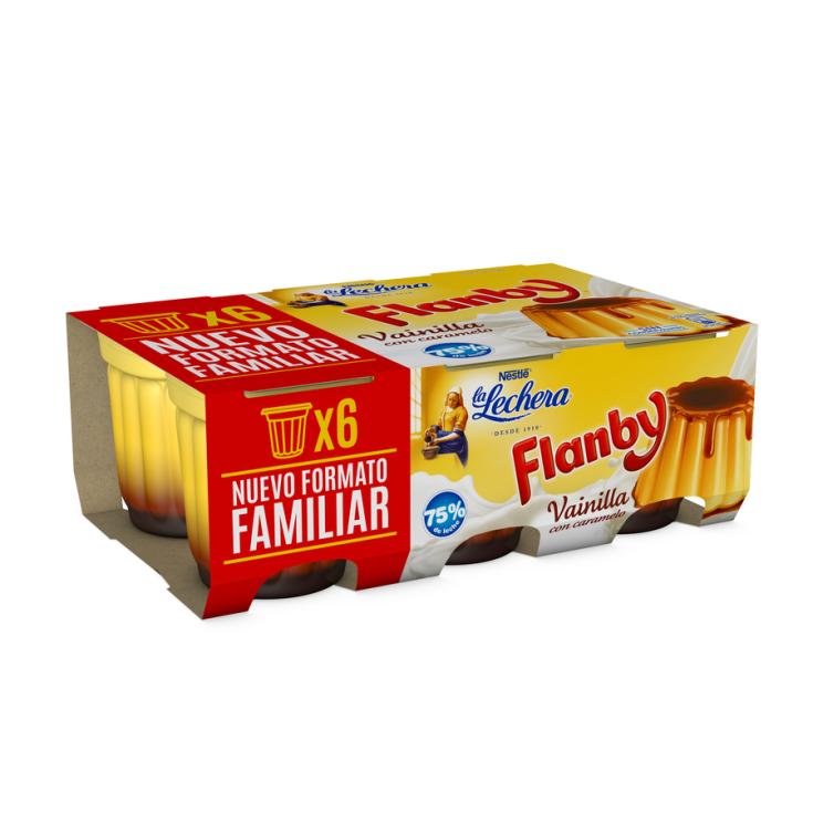 FLAN DE VAINILLA FLANBY, 6X100GR LA LECHERA