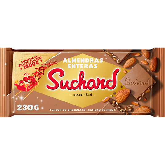 TURRON DE CHOCOLATE CON ALMENDRA, 230G SUCHARD