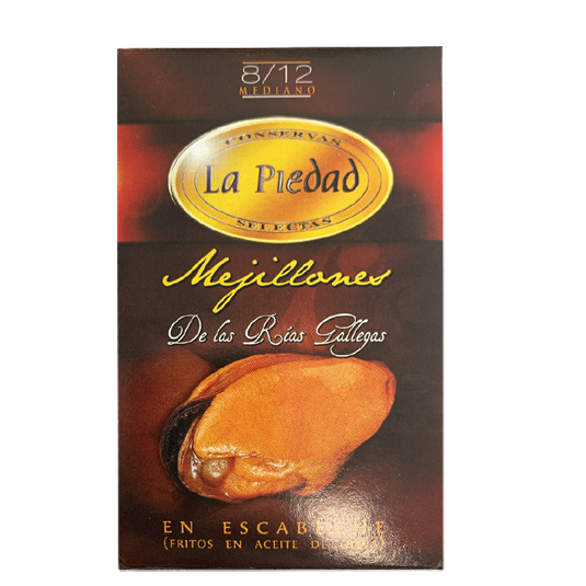 MEJILLONES EN ESCABECHE 8-12 RIAS GALLEGAS, 69G LA PIEDAD