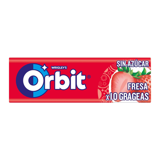 CHICLES DE FRESA ACIDA, 14G ORBIT