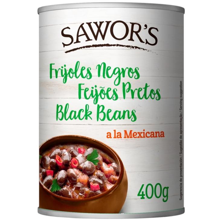 FRIJOLES NEGROS, 400G SAWORS