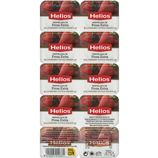 MERMELADA DE FRESA, 10X25G HELIOS