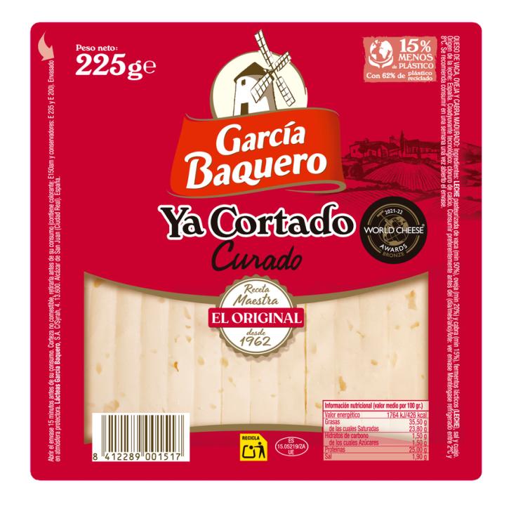 QUESO CURADO YA CORTADO , 250G GARCIA BAQUERO