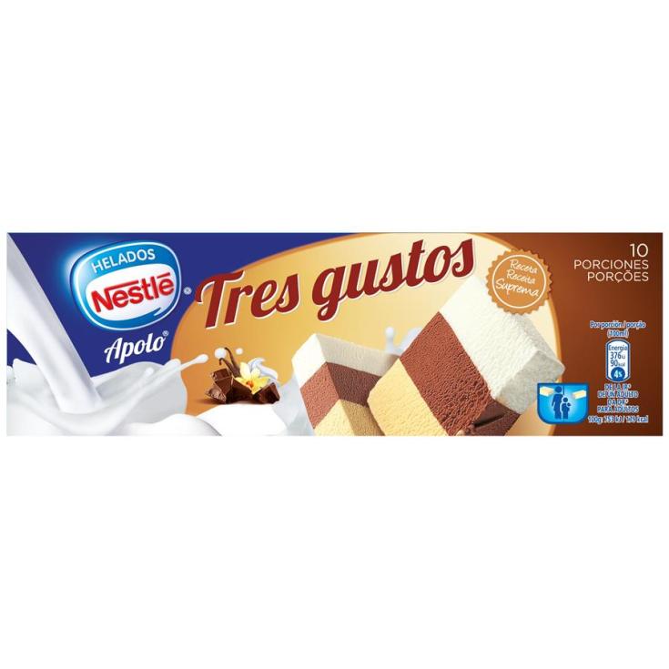 HELADO EN BLOQUE TRES GUSTOS, 1L HELADOS NESTLE