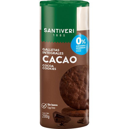 GALLETAS DIGESTIVE CACAO 0% AZUCAR, 200G SANTIVERI