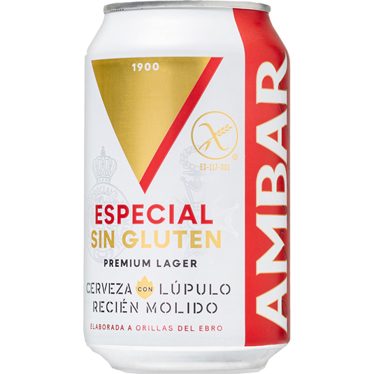 CERVEZA ESPECIAL SIN GLUTEN, 33CL AMBAR