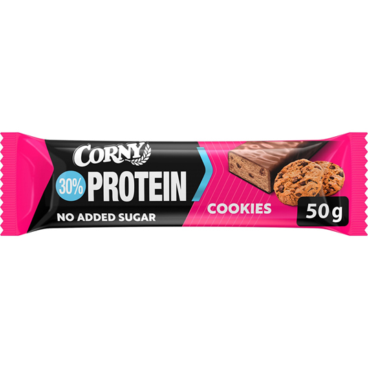 BARRITAS DE PROTEINA COOKIES SIN AZUCAR, 50G CORNY