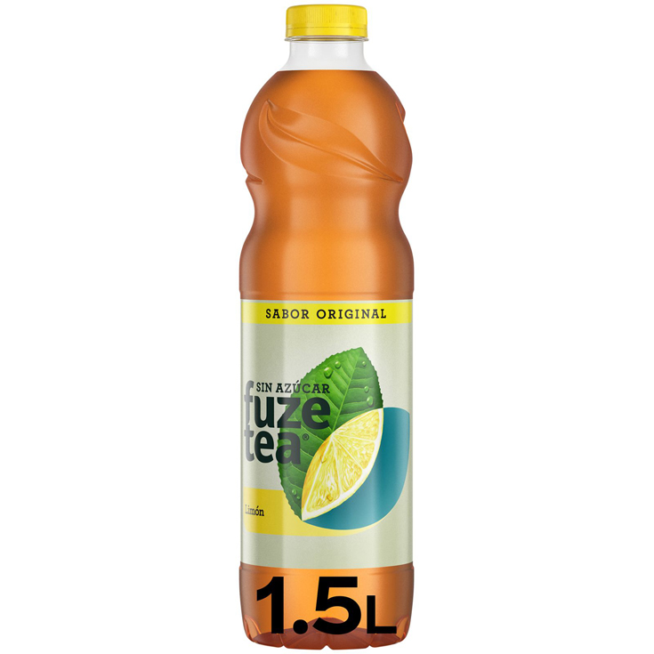 REFRESCO DE TÉ NEGRO CON LIMÓN SIN AZÚCAR, 1,5L FUZE TEA