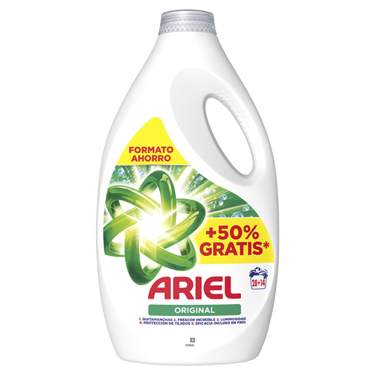 DETERGENTE LIQUIDO REGULAR, 28+14 LAVADOS ARIEL