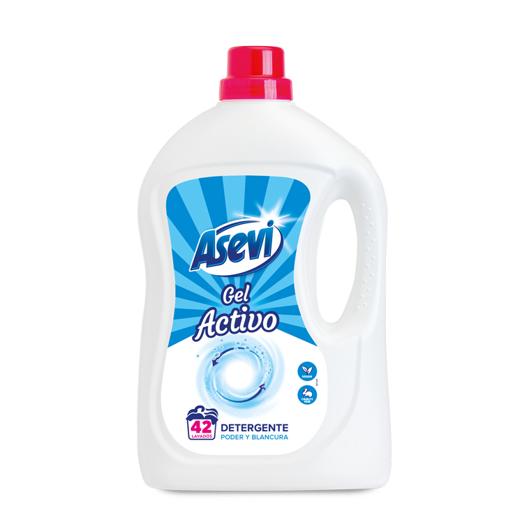 DETERGENTE LIQUIDO EN GEL ACTIVO PODER Y BLANCURA, 42D ASEVI