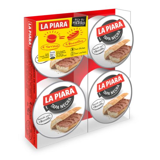 PATE TAPA NEGRA PORCIONES, 4X46G LA PIARA