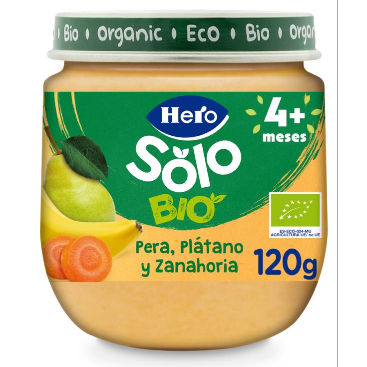 TARRITO PERA PLATANO ZANAHORIA ECO, 120G HERO BABY SOLO