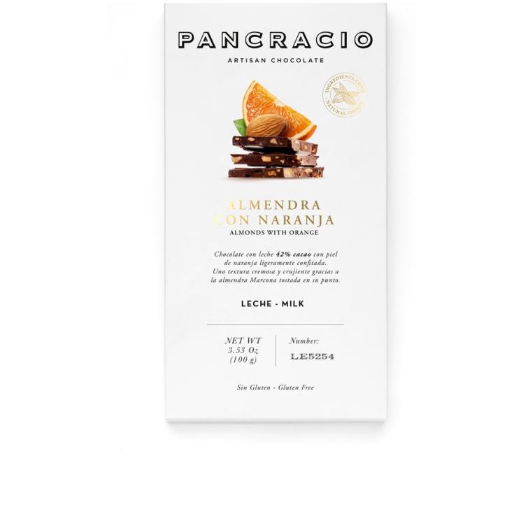 CHOCOLATE ALMENDRA Y NARANJA , 100G PANCRACIO